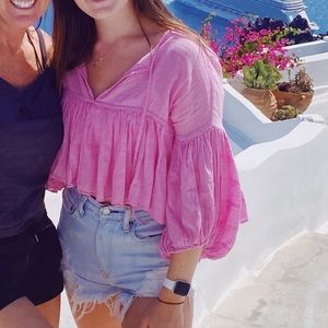 Free People Cropped Sheer Top